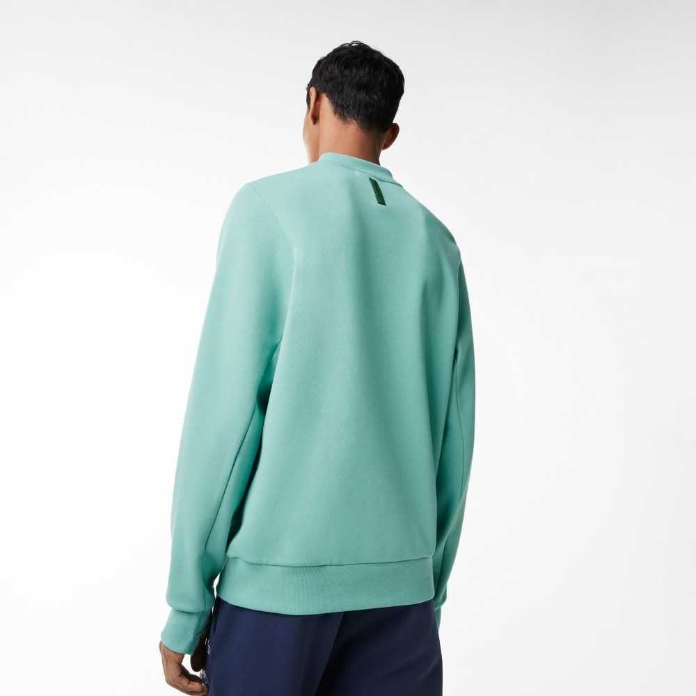 Lacoste Crew Neck Kangaroo Pocket Bomull Blend Mint | 5841-IAMUL