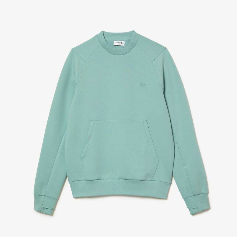 Lacoste Crew Neck Kangaroo Pocket Bomull Blend Mint | 5841-IAMUL