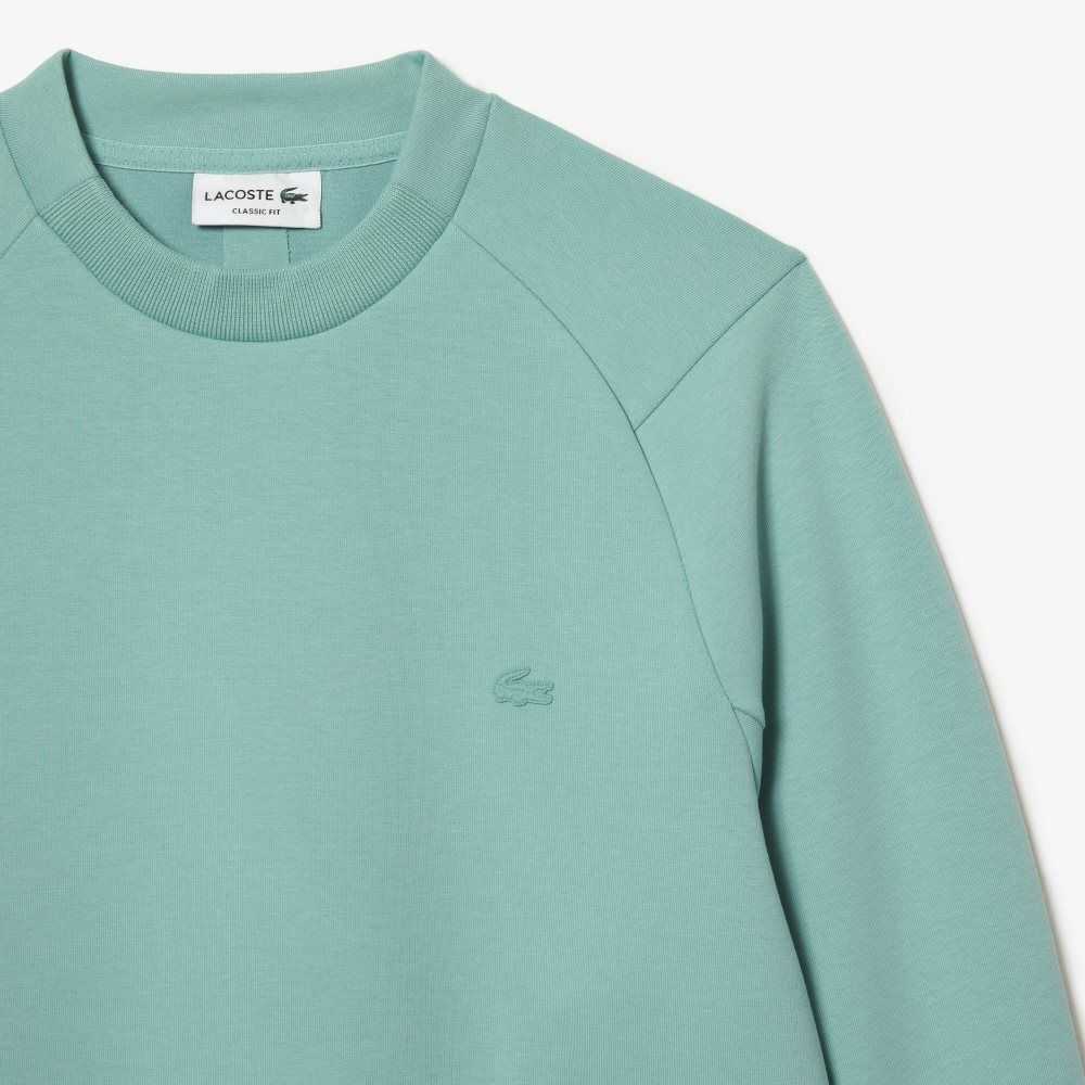 Lacoste Crew Neck Kangaroo Pocket Bomull Blend Mint | 5841-IAMUL