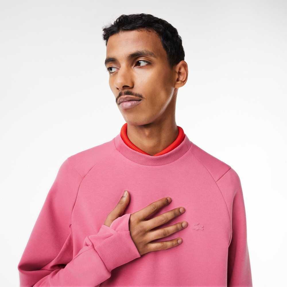 Lacoste Crew Neck Kangaroo Pocket Bomull Blend Rosa | 5983-XCKPY