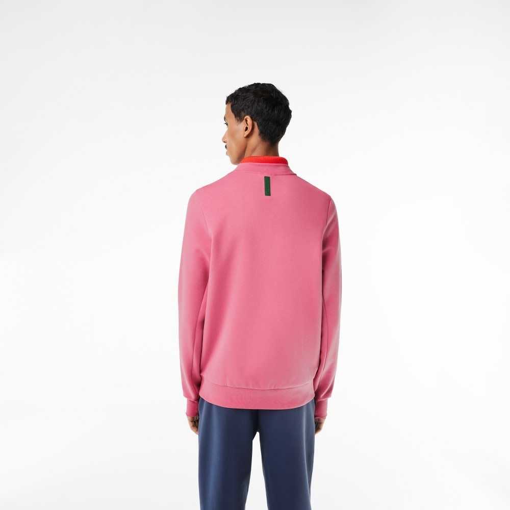 Lacoste Crew Neck Kangaroo Pocket Bomull Blend Rosa | 5983-XCKPY