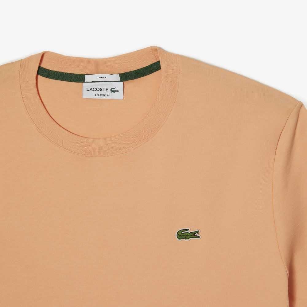 Lacoste Crew Neck Organic Bomull Lyse Oransje | 8529-IMLVE