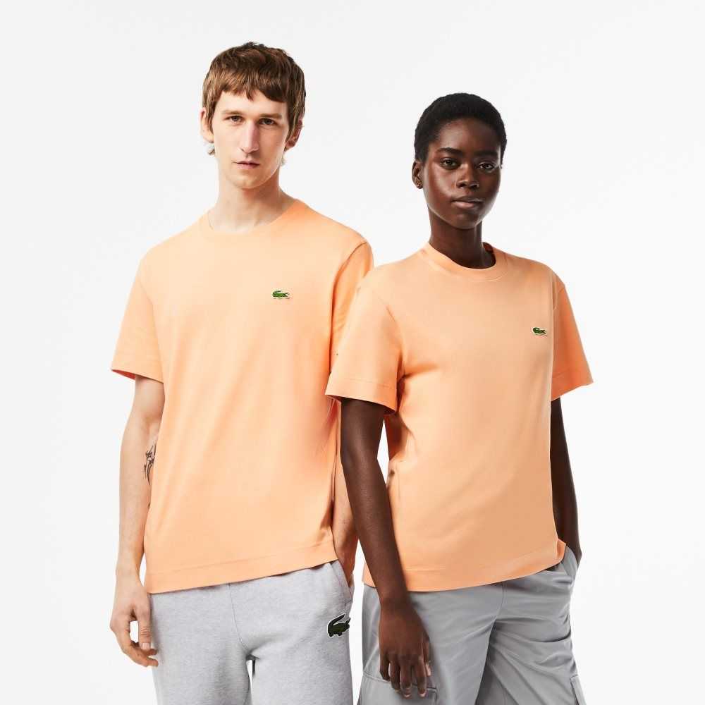 Lacoste Crew Neck Organic Bomull Lyse Oransje | 8529-IMLVE