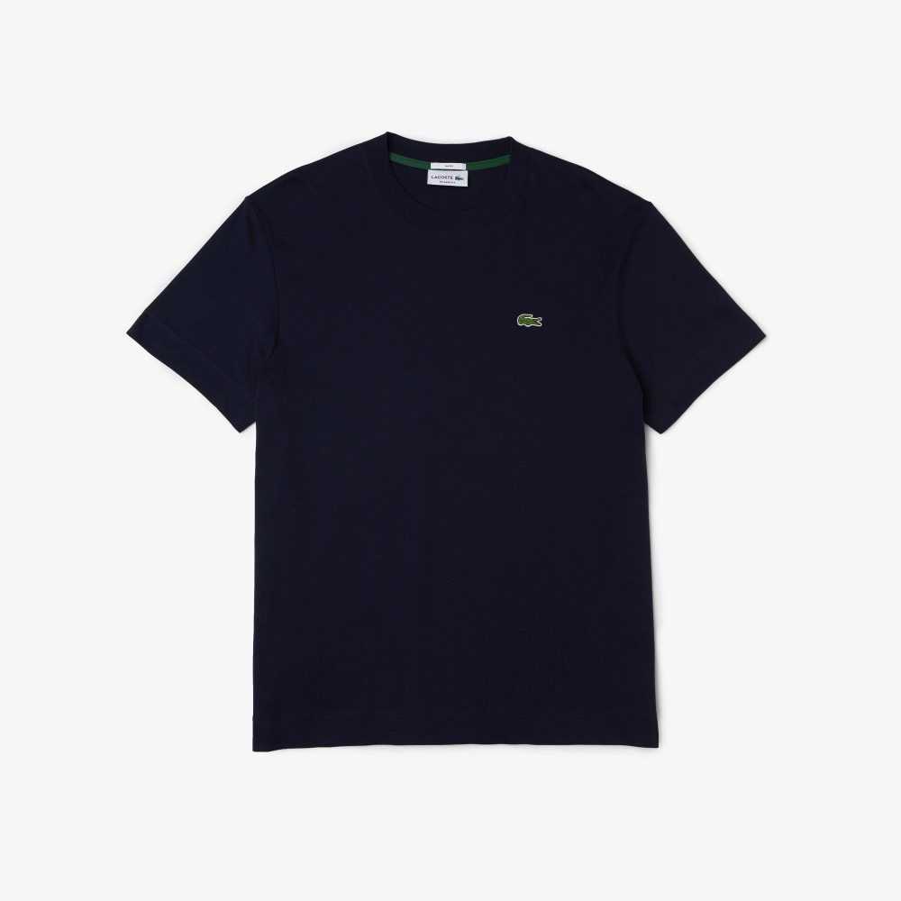 Lacoste Crew Neck Organic Bomull Marineblå Blå | 9624-QWCGZ