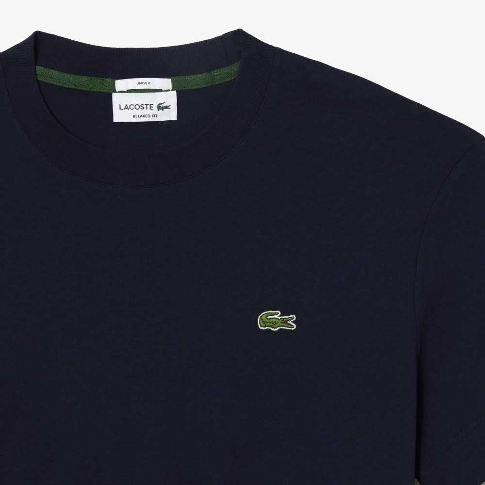 Lacoste Crew Neck Organic Bomull Marineblå Blå | 9624-QWCGZ