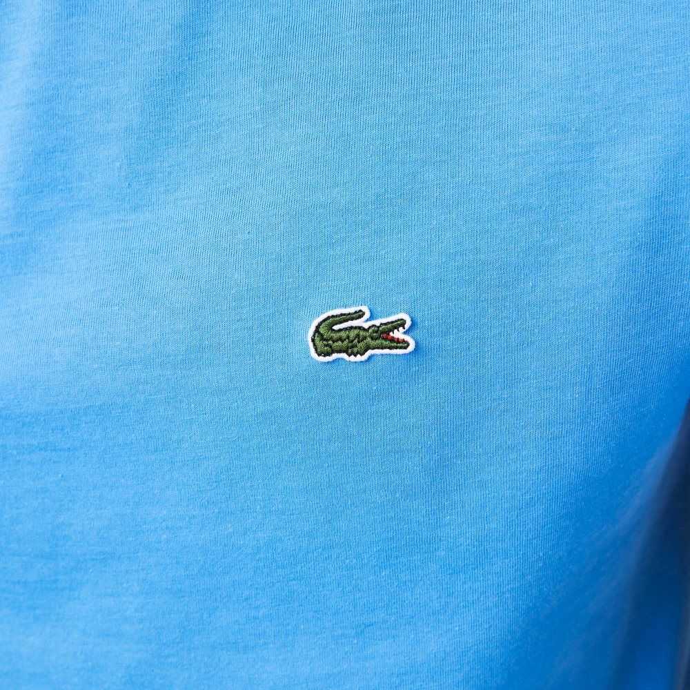 Lacoste Crew Neck Pima Bomull Jersey Blå | 3720-FYKTU