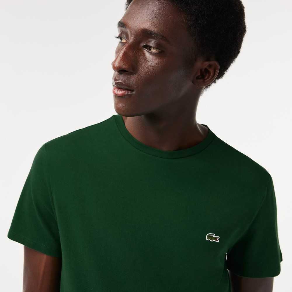 Lacoste Crew Neck Pima Bomull Jersey Grønn | 3157-CLTMY