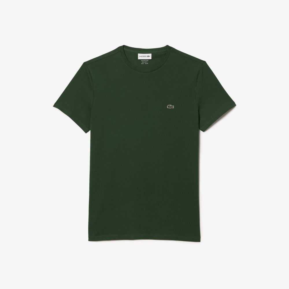 Lacoste Crew Neck Pima Bomull Jersey Grønn | 3157-CLTMY