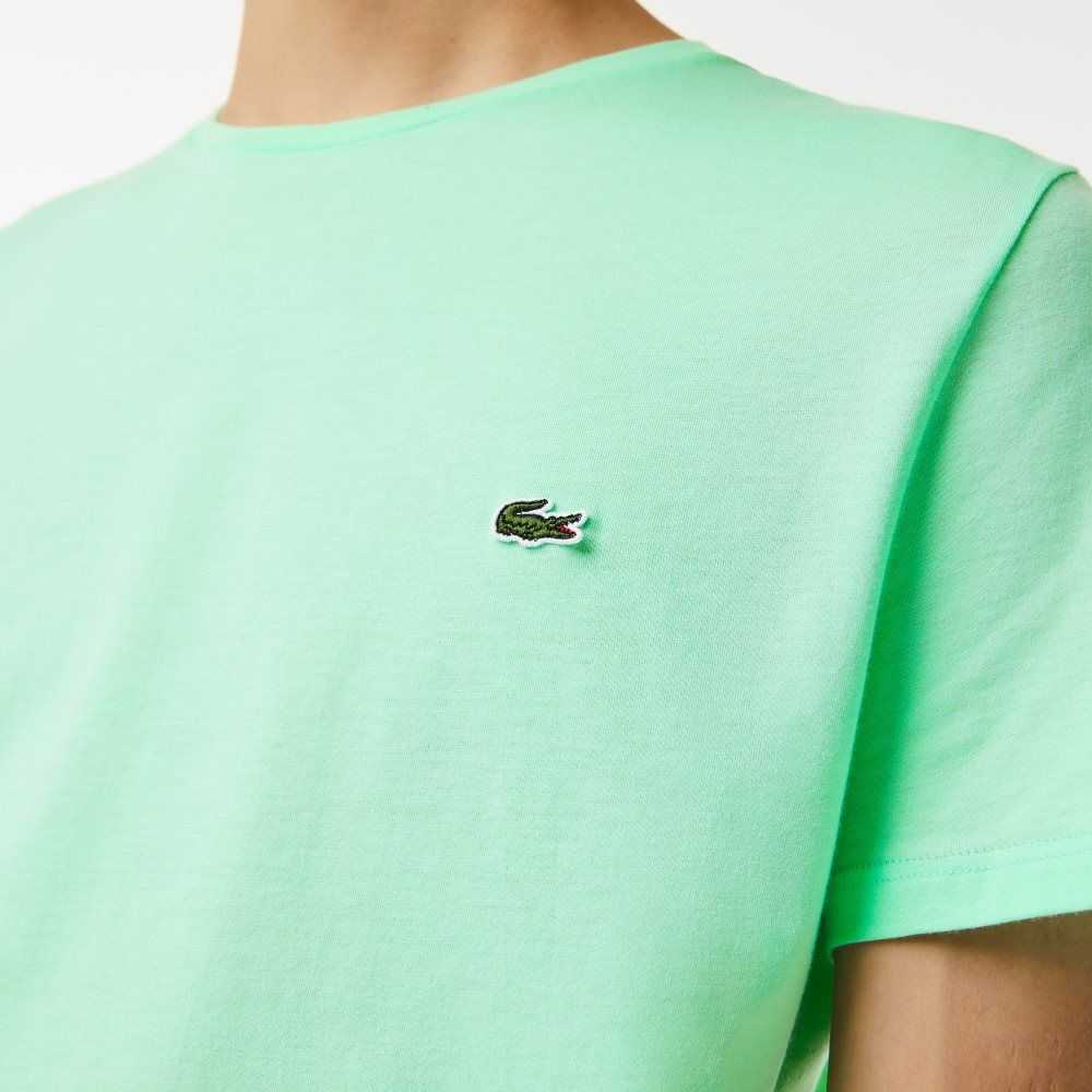 Lacoste Crew Neck Pima Bomull Jersey Lyse Grønn | 1658-HNMVG