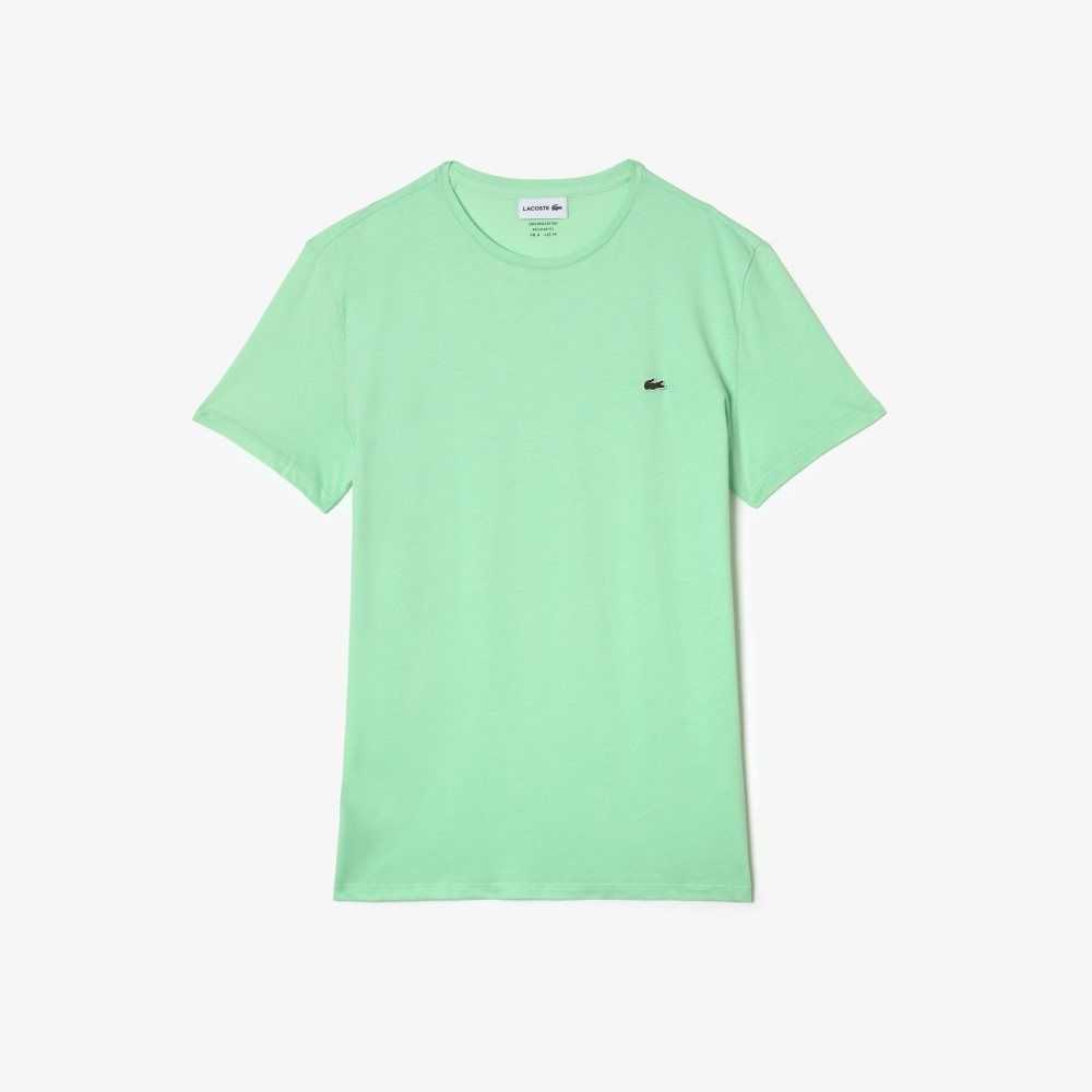 Lacoste Crew Neck Pima Bomull Jersey Lyse Grønn | 1658-HNMVG