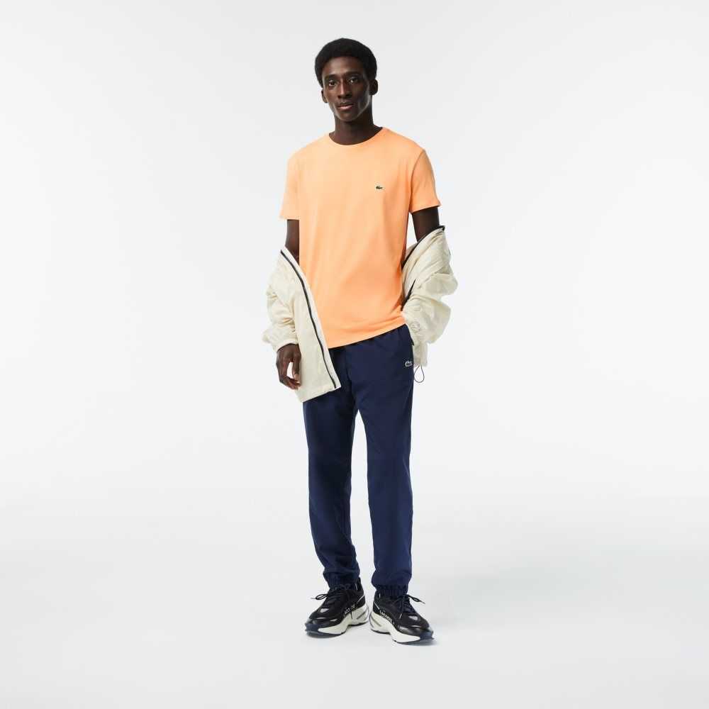 Lacoste Crew Neck Pima Bomull Jersey Lyse Oransje | 6450-REYQO