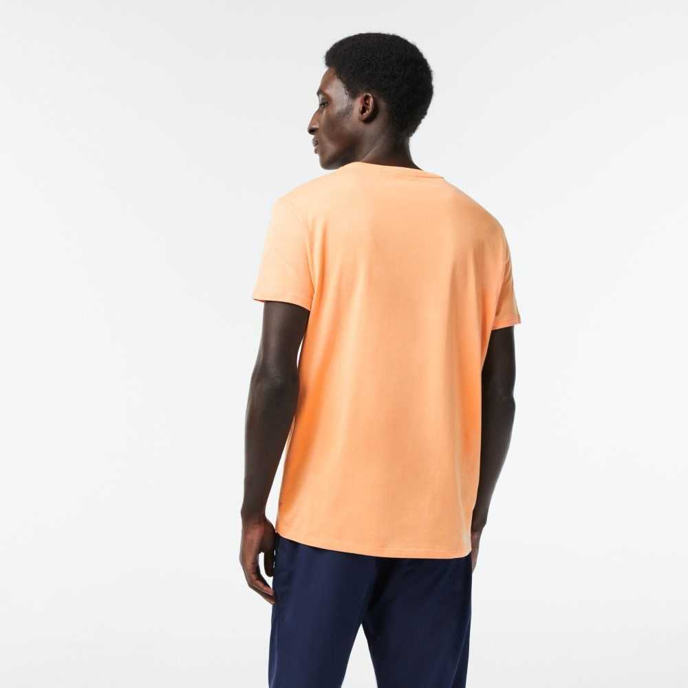 Lacoste Crew Neck Pima Bomull Jersey Lyse Oransje | 6450-REYQO