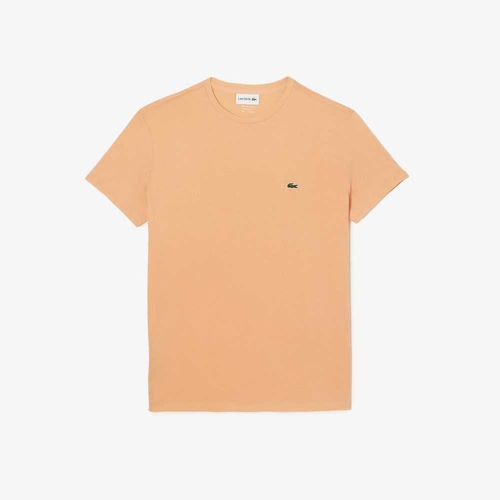 Lacoste Crew Neck Pima Bomull Jersey Lyse Oransje | 6450-REYQO