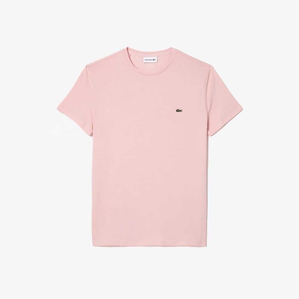 Lacoste Crew Neck Pima Bomull Jersey Rosa | 2604-SDOGE