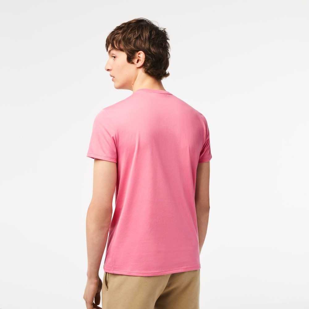 Lacoste Crew Neck Pima Bomull Jersey Rosa | 5724-TZVGI