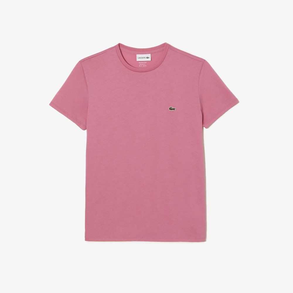 Lacoste Crew Neck Pima Bomull Jersey Rosa | 5724-TZVGI