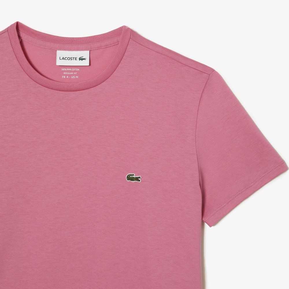 Lacoste Crew Neck Pima Bomull Jersey Rosa | 5724-TZVGI