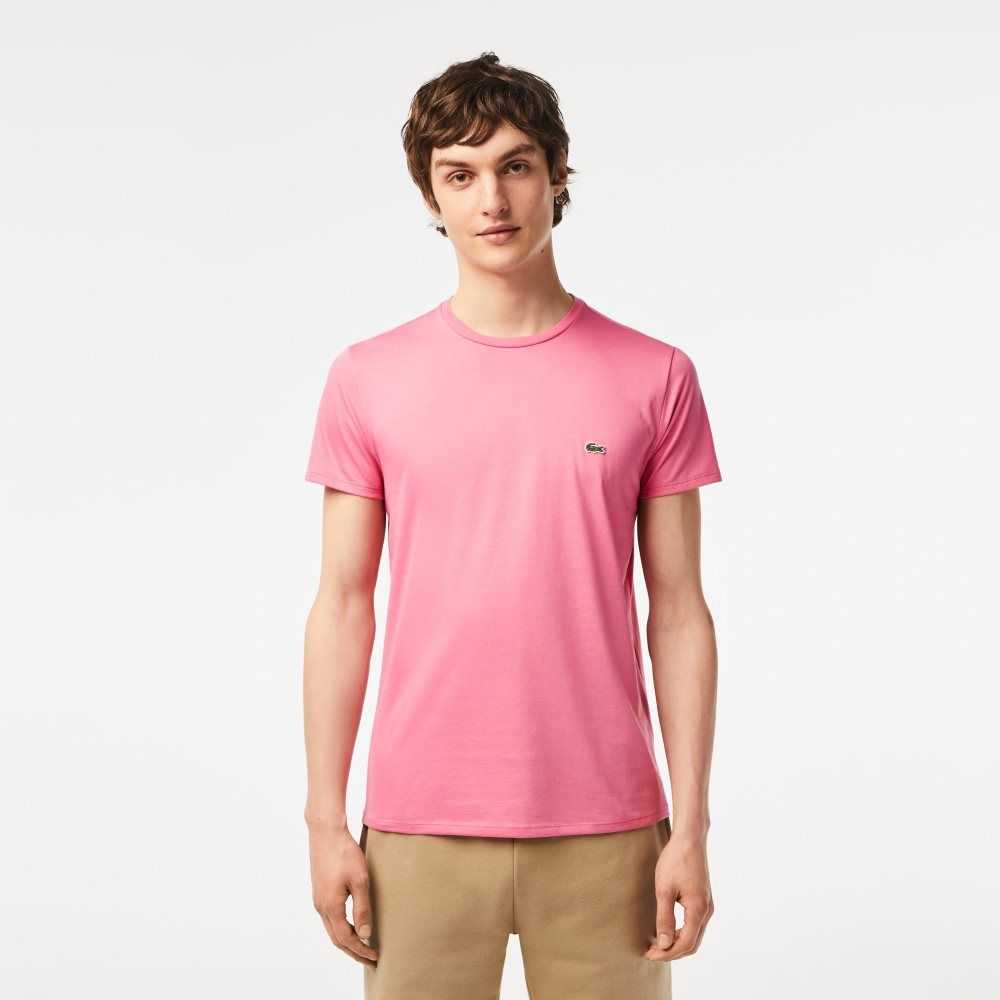 Lacoste Crew Neck Pima Bomull Jersey Rosa | 5724-TZVGI