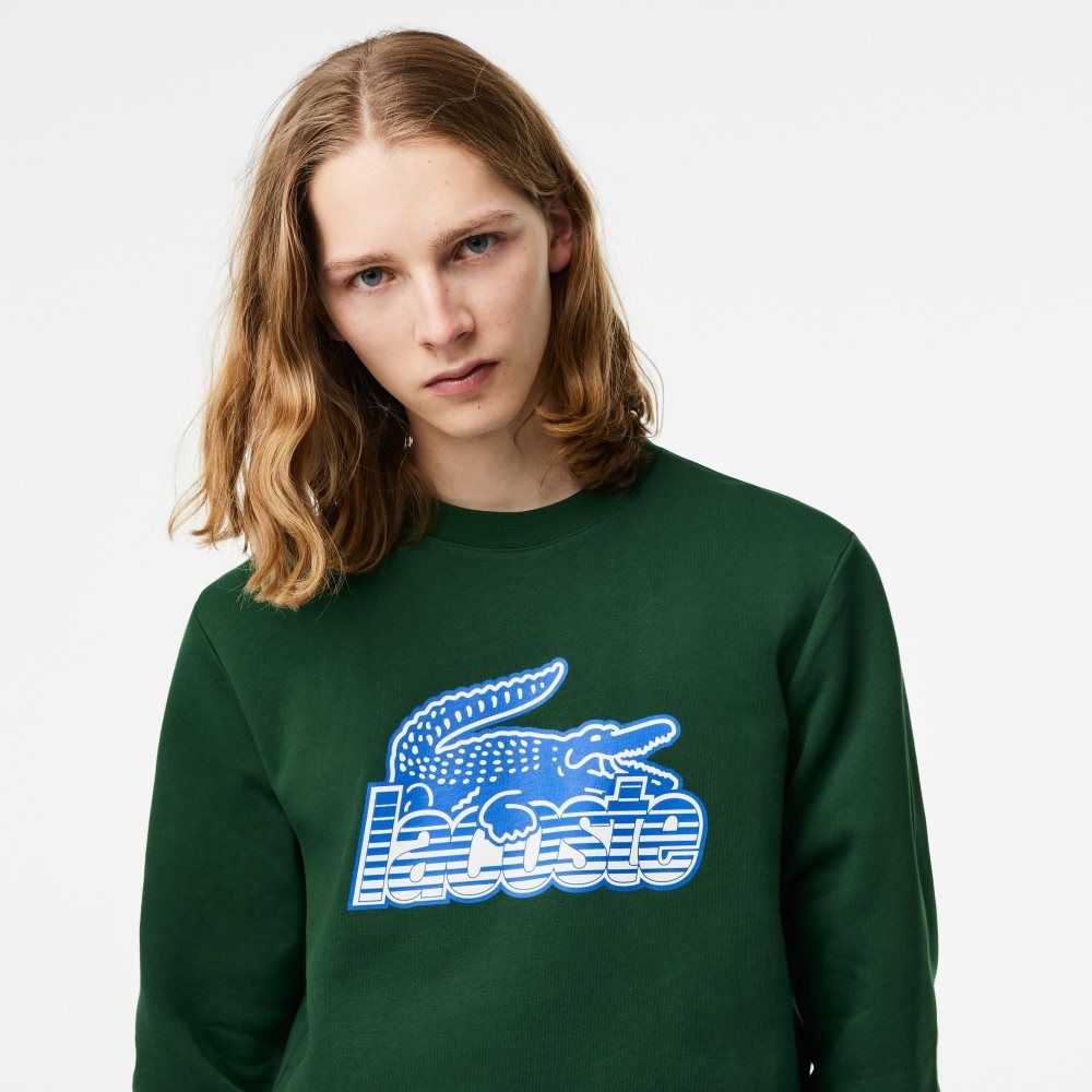 Lacoste Crew Neck Unbrushed Fleece Grønn | 3108-EPYRN