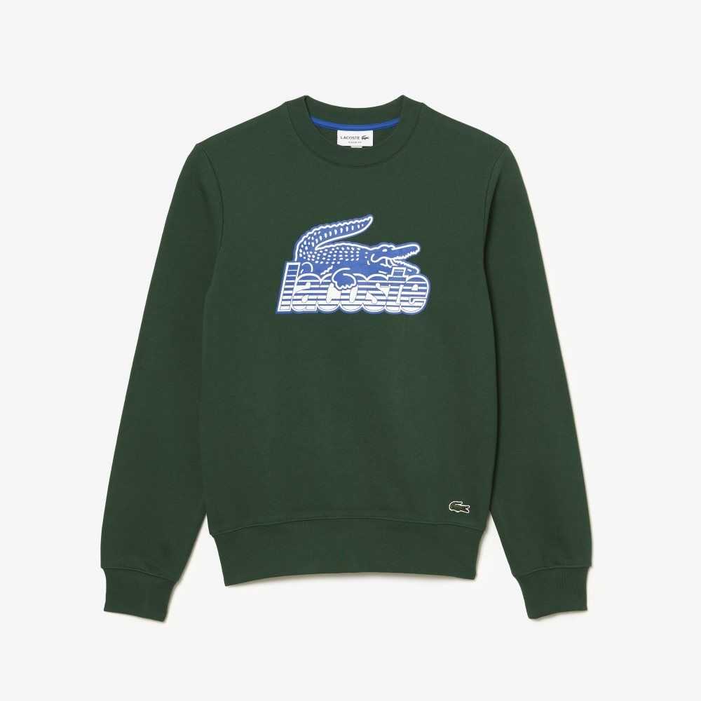 Lacoste Crew Neck Unbrushed Fleece Grønn | 3108-EPYRN