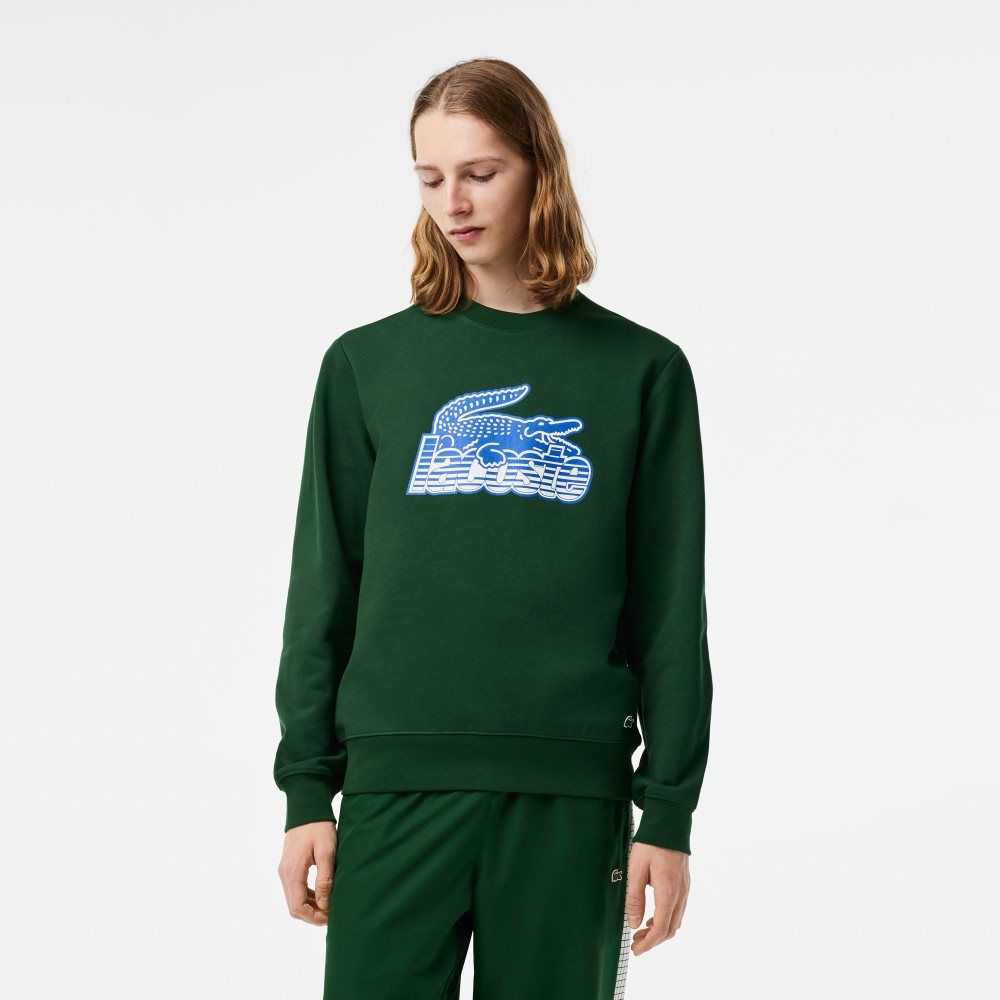 Lacoste Crew Neck Unbrushed Fleece Grønn | 3108-EPYRN