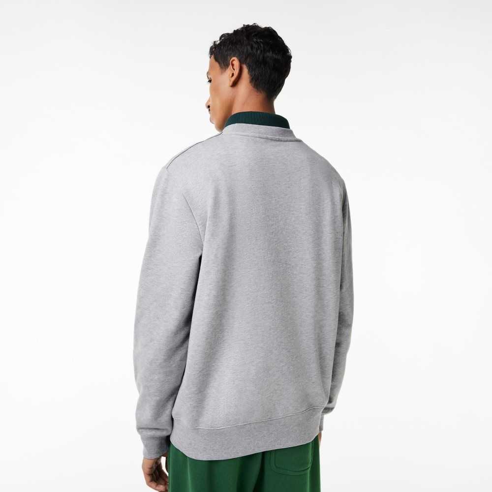 Lacoste Crew Neck Unbrushed Fleece Sweatshirt Grå | 6293-BMVQU