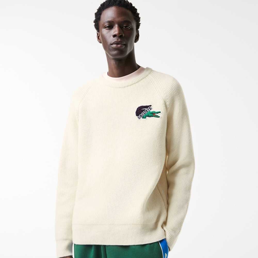 Lacoste Crocodile Hvite | 8495-TQOVL