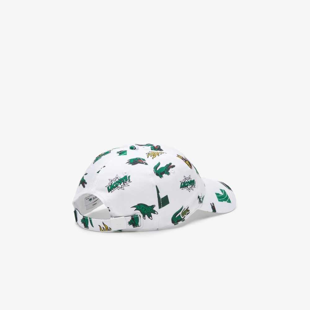 Lacoste Crocodile Print Hvite | 9632-EXNTP