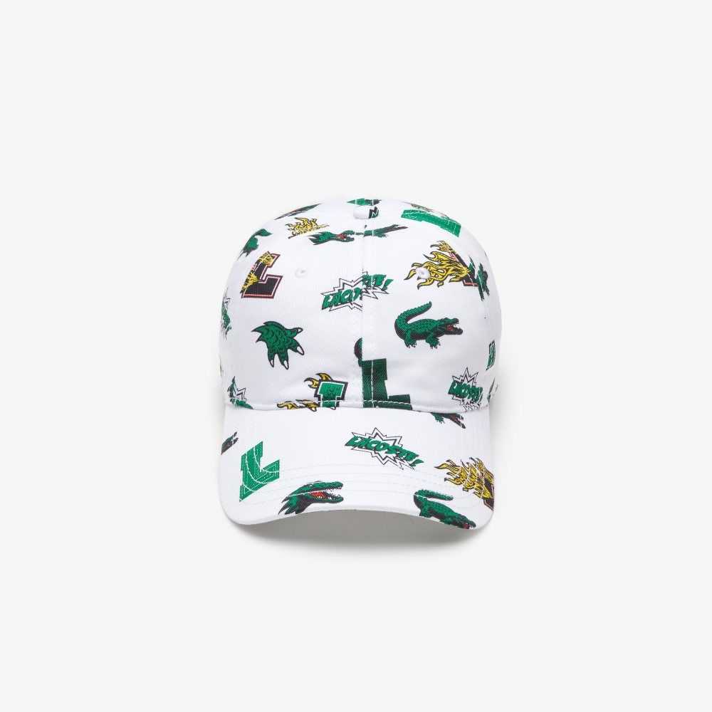 Lacoste Crocodile Print Hvite | 9632-EXNTP