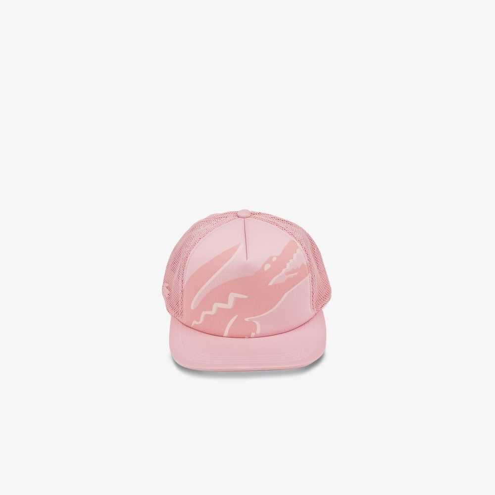 Lacoste Crocodile Print Neoprene And Mesh Rosa | 0175-FKBMG