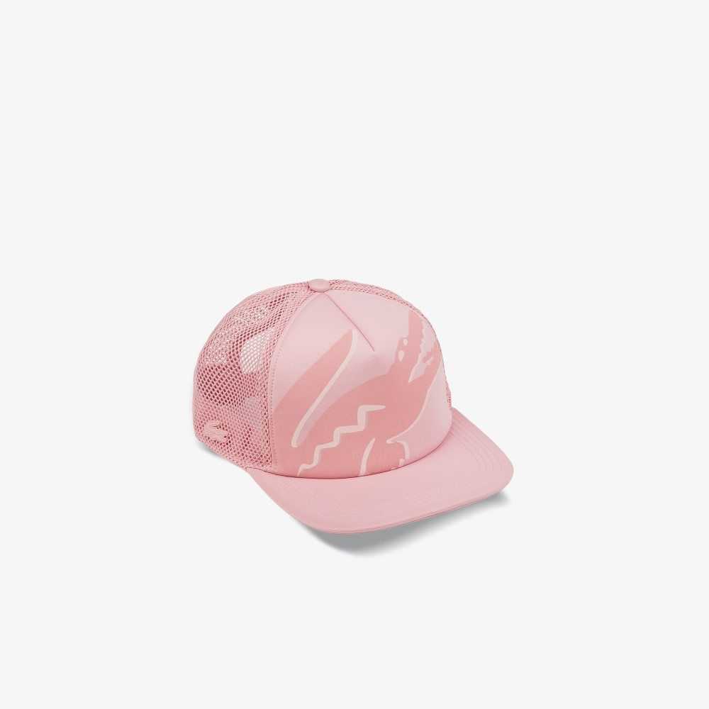 Lacoste Crocodile Print Neoprene And Mesh Rosa | 0175-FKBMG