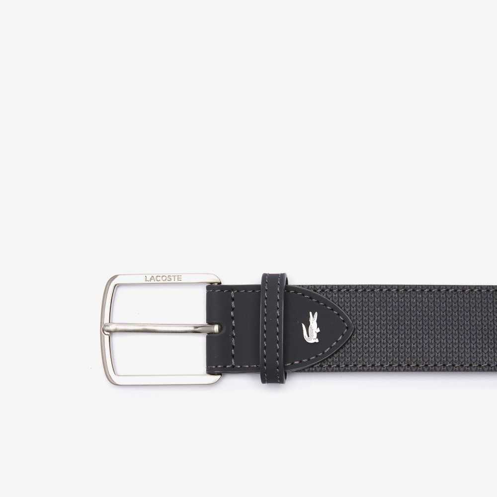 Lacoste Engraved Spenne Reversible Pique Lær Belt Mørke Brune | 3625-LDGNJ