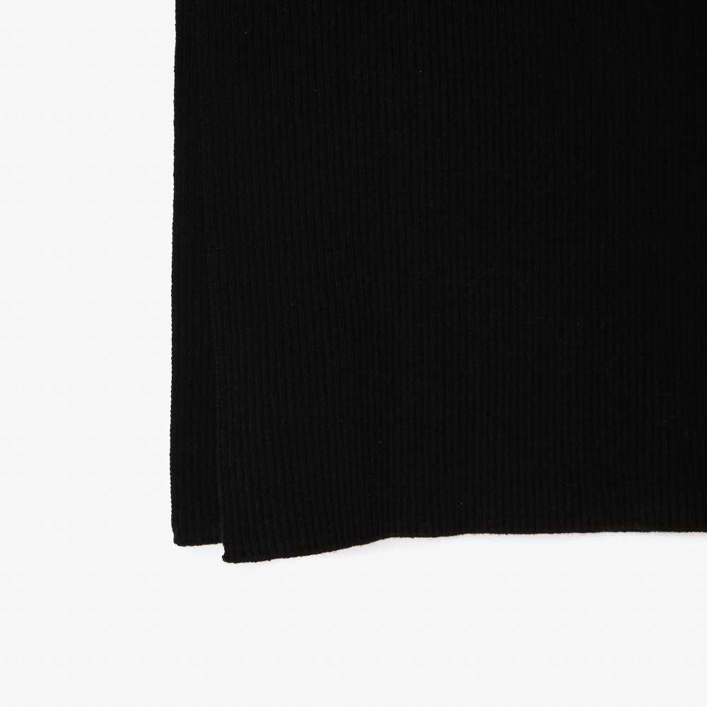 Lacoste Ermeløse Knit Midi Svarte | 7514-FGTXS