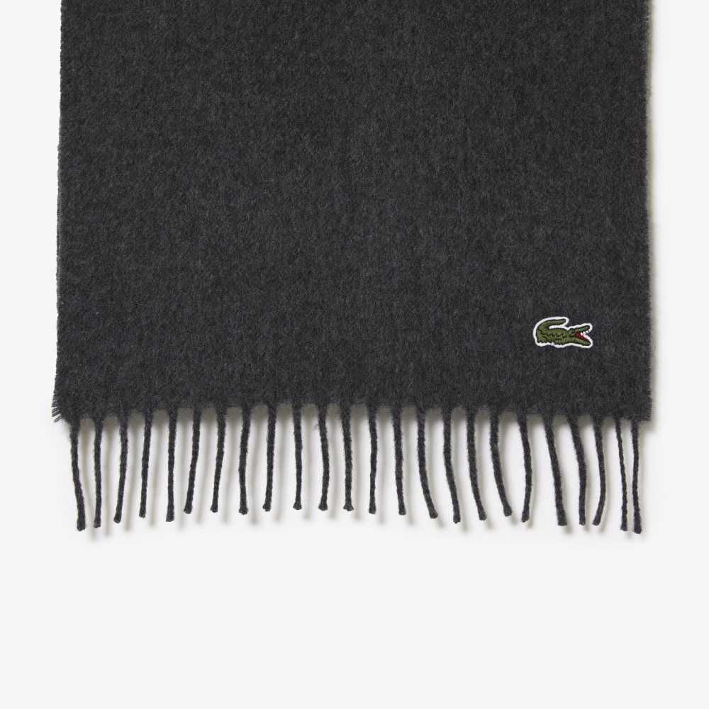 Lacoste Felt Ull And Cashmere Scarf Set Grå | 5260-FBTKU