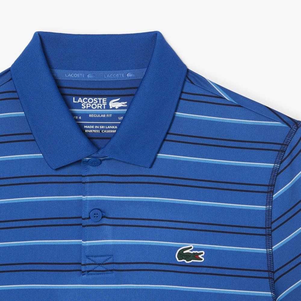 Lacoste Golf Recycled Polyester Stripe Blå Marineblå Blå Hvite Blå | 7068-BGATL