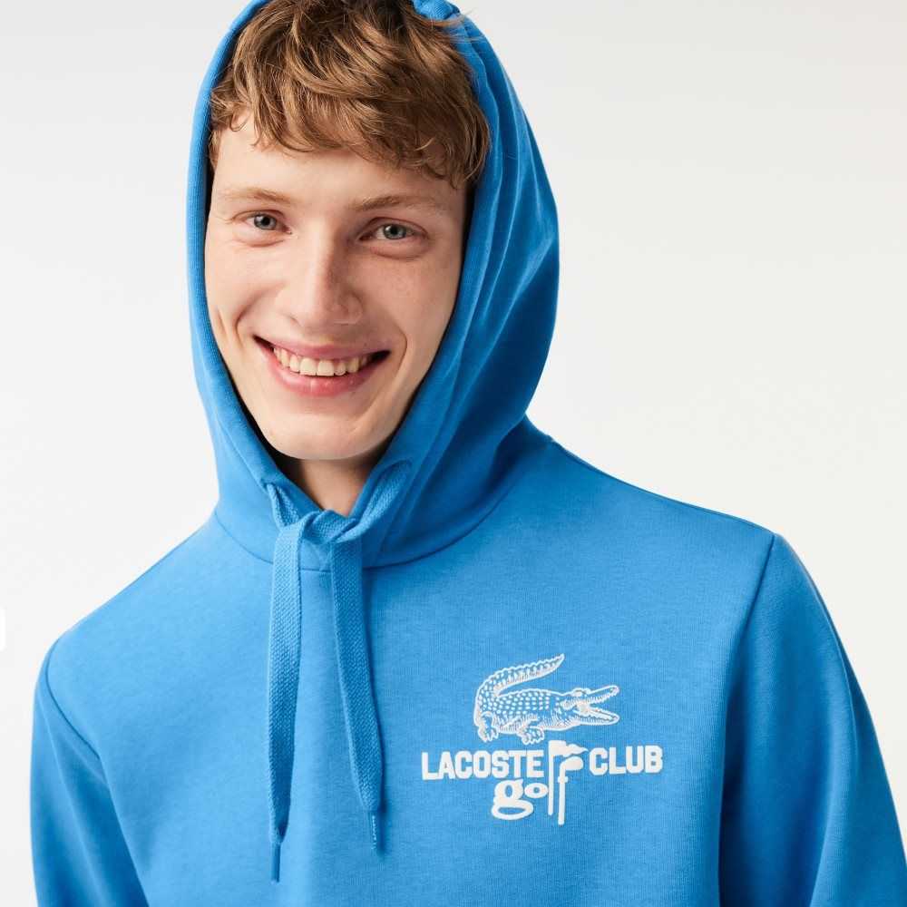 Lacoste Golf Relaxed Fit Hoodie Blå | 6231-NQYUK