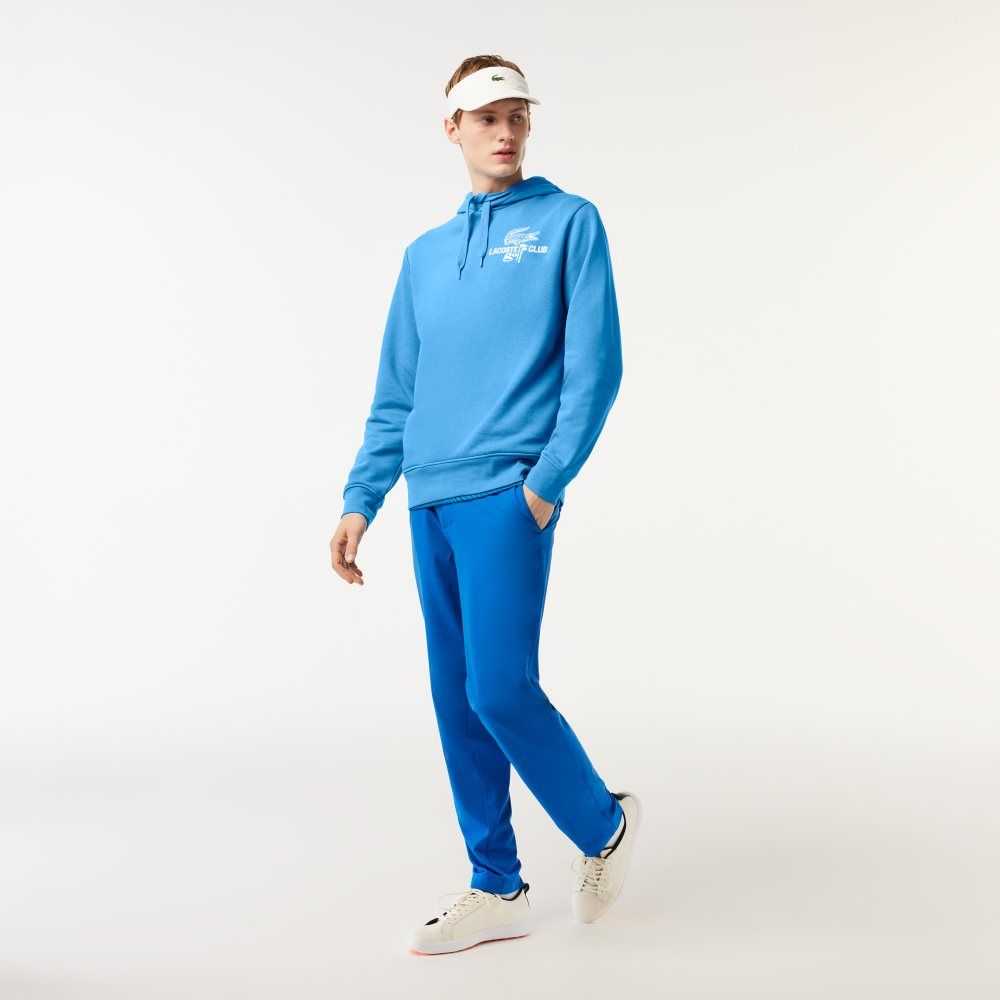 Lacoste Golf Relaxed Fit Hoodie Blå | 6231-NQYUK