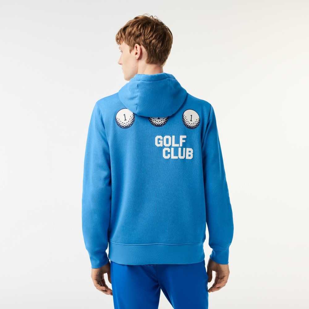 Lacoste Golf Relaxed Fit Hoodie Blå | 6231-NQYUK