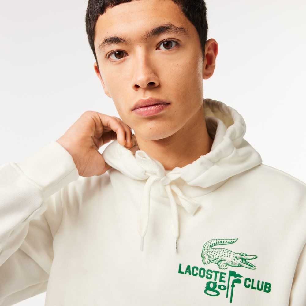 Lacoste Golf Relaxed Fit Hoodie Hvite | 5376-OASGE