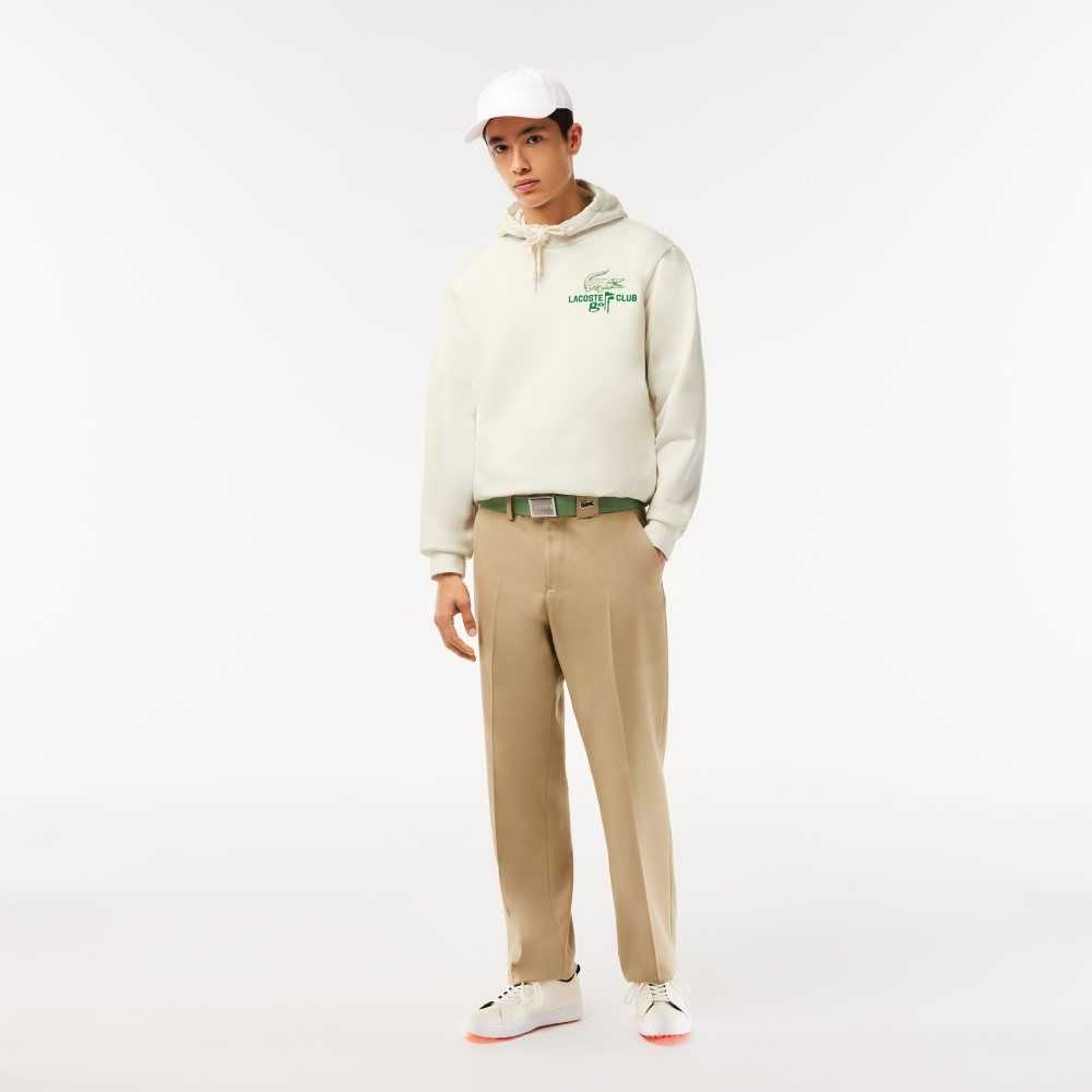 Lacoste Golf Relaxed Fit Hoodie Hvite | 5376-OASGE