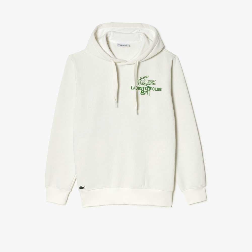 Lacoste Golf Relaxed Fit Hoodie Hvite | 5376-OASGE