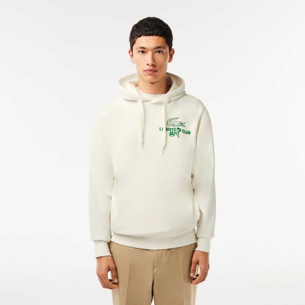 Lacoste Golf Relaxed Fit Hoodie Hvite | 5376-OASGE