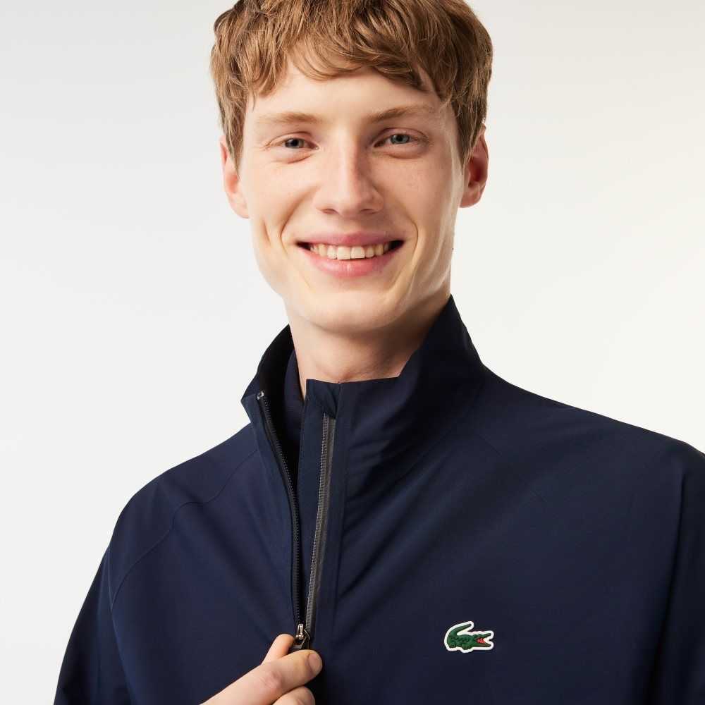 Lacoste Golf Zip-Up Vanntette Windbreaker Marineblå Blå | 7296-JKCAW