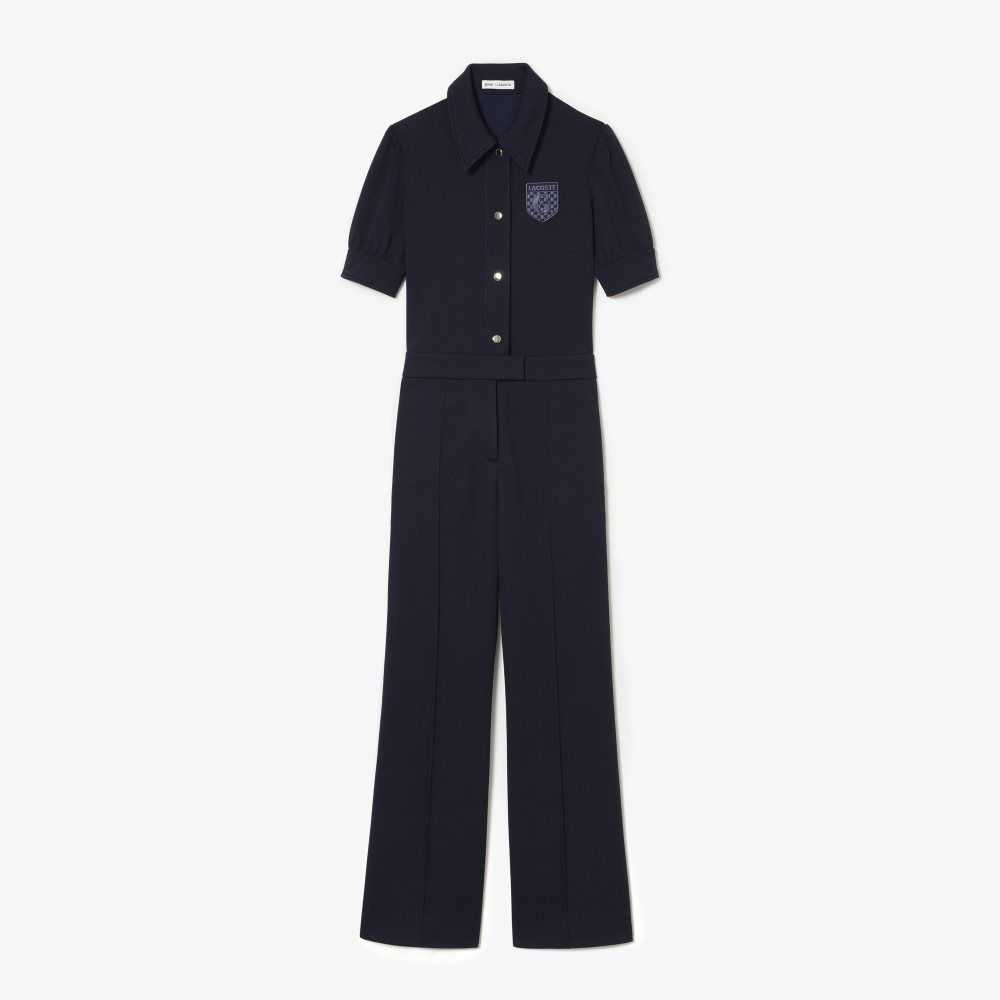 Lacoste Goop Two-Ply Pique Jumpsuit Marineblå Blå | 3926-TCHIR