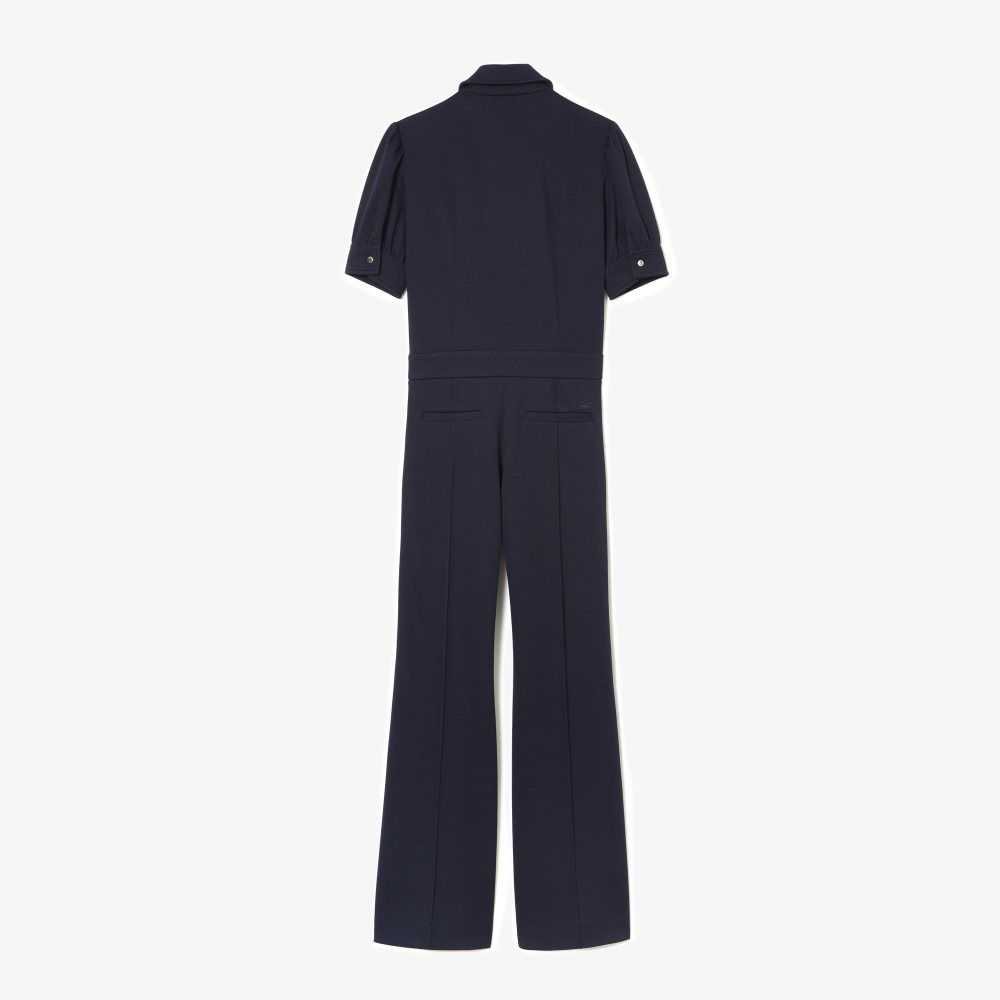 Lacoste Goop Two-Ply Pique Jumpsuit Marineblå Blå | 3926-TCHIR