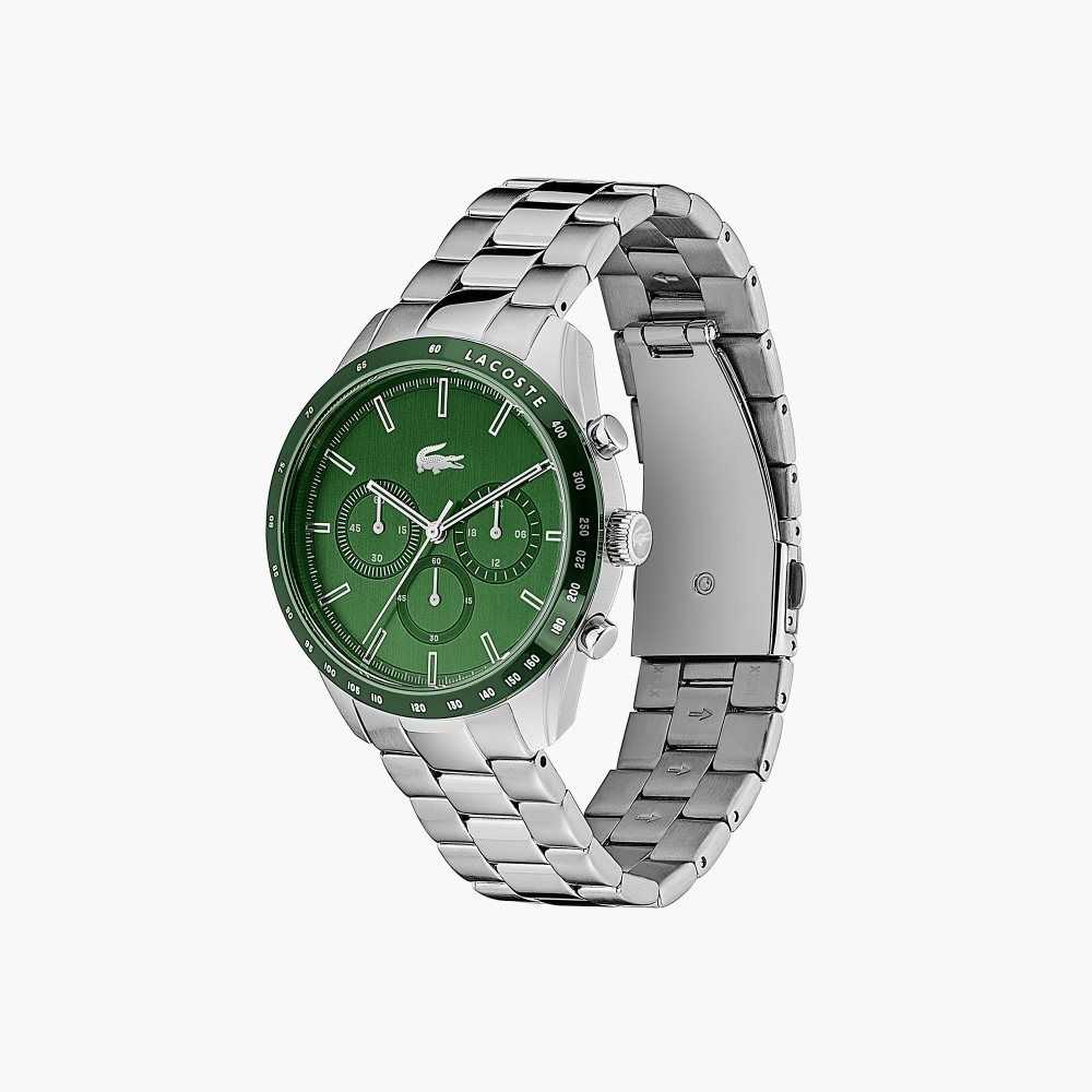 Lacoste Green Stainless Steel Reima Boston Chrono Sølv | 9485-QJFTM