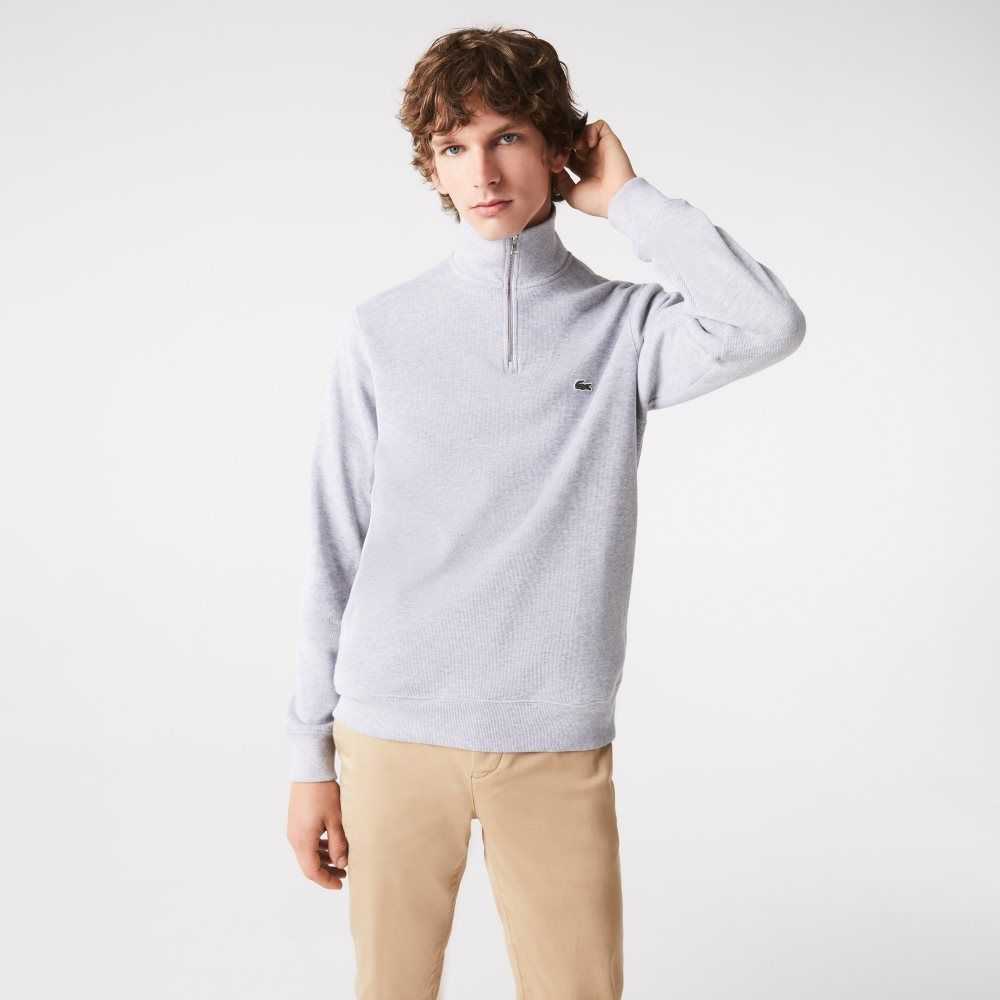 Lacoste Half Zip Bomull Grå | 2914-YKAPR