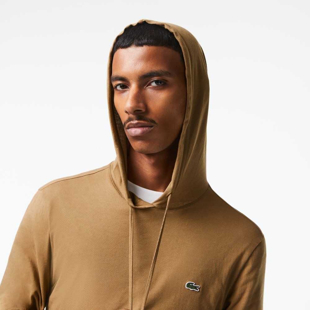 Lacoste Hette Bomull Jersey Sweatshirt Brune | 0742-HMTUG