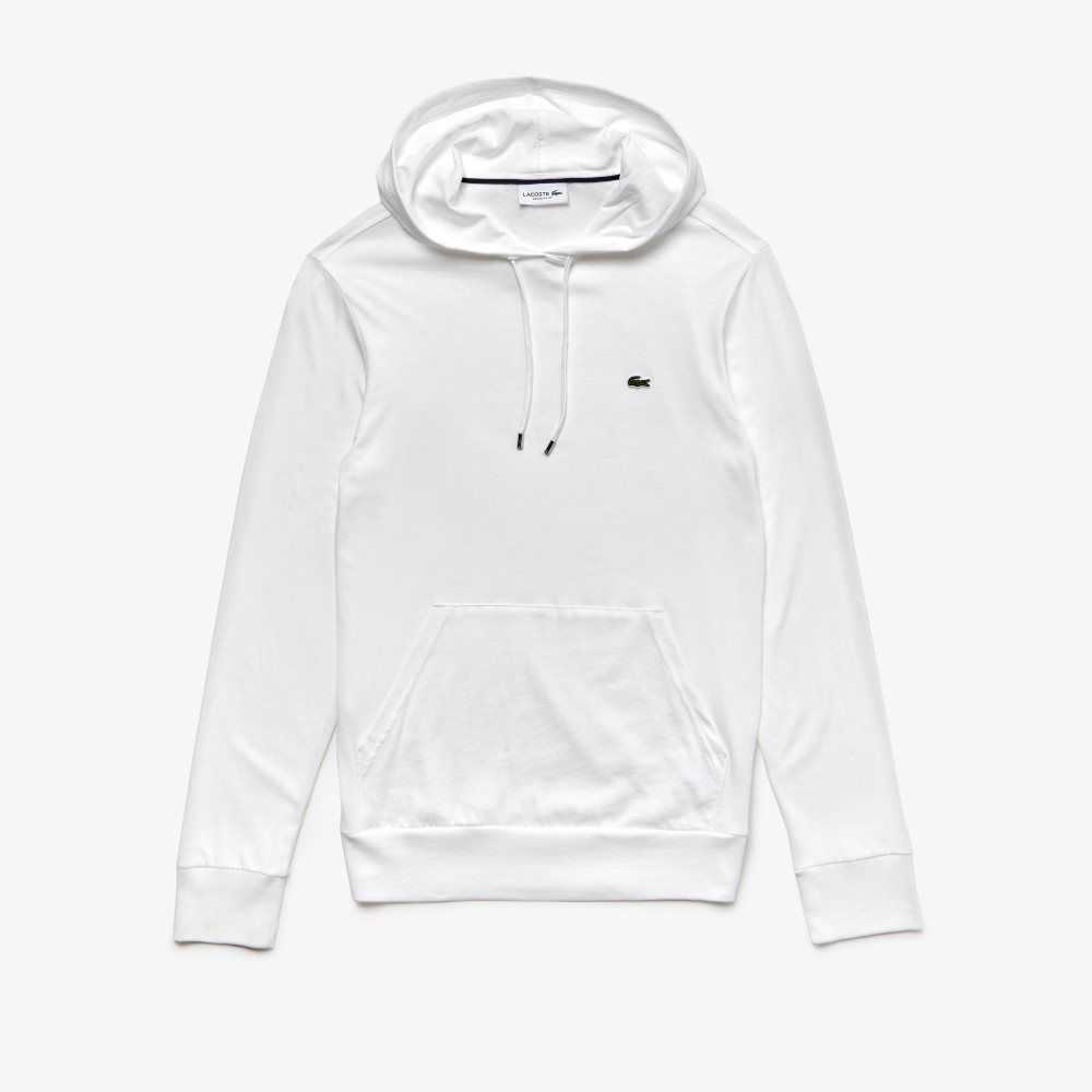 Lacoste Hette Bomull Jersey Sweatshirt Hvite | 1925-MBEDH