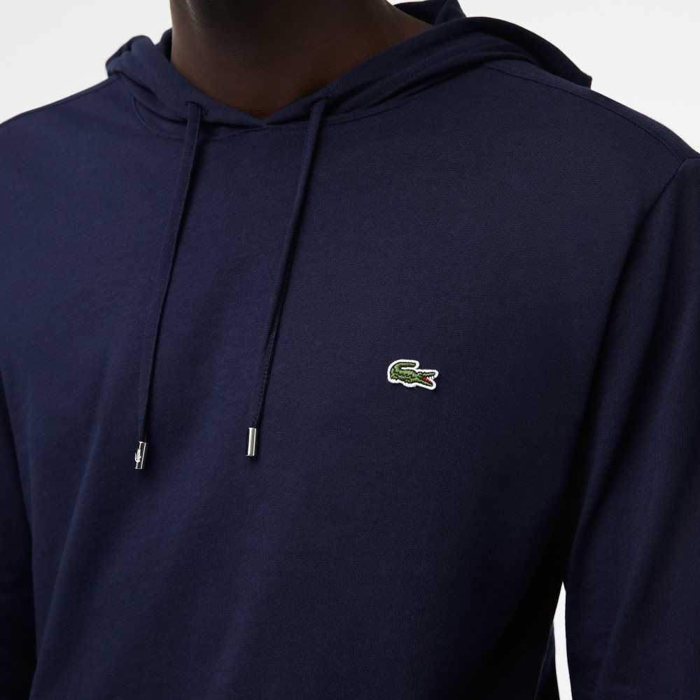 Lacoste Hette Bomull Jersey Sweatshirt Marineblå Blå | 0976-OJXWE